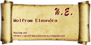 Wolfram Eleonóra névjegykártya